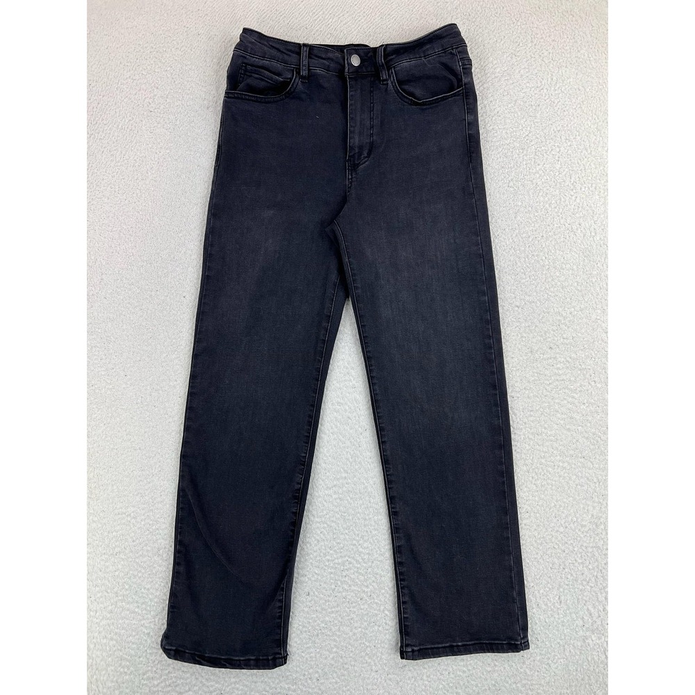 Well Worn Jeans Womens 8/29 Black Dark Wash StraightMid Rise Stretch Denim